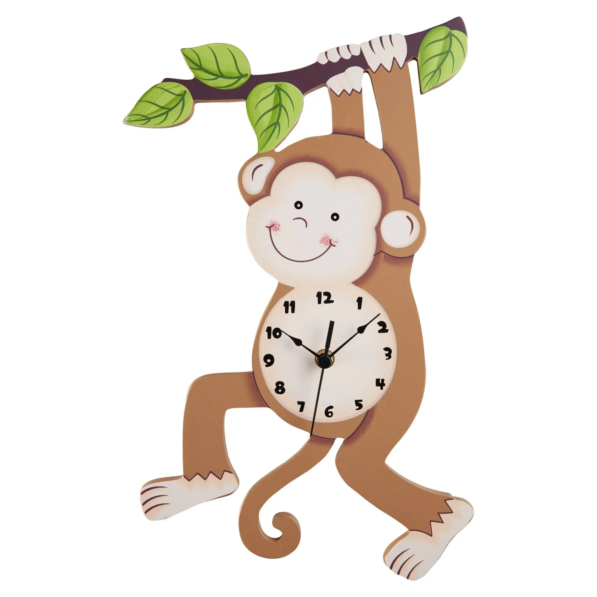 Kids Monkey Wall Clock Animal Themed Sunny Safari by Teamson Kids TD-0081AR