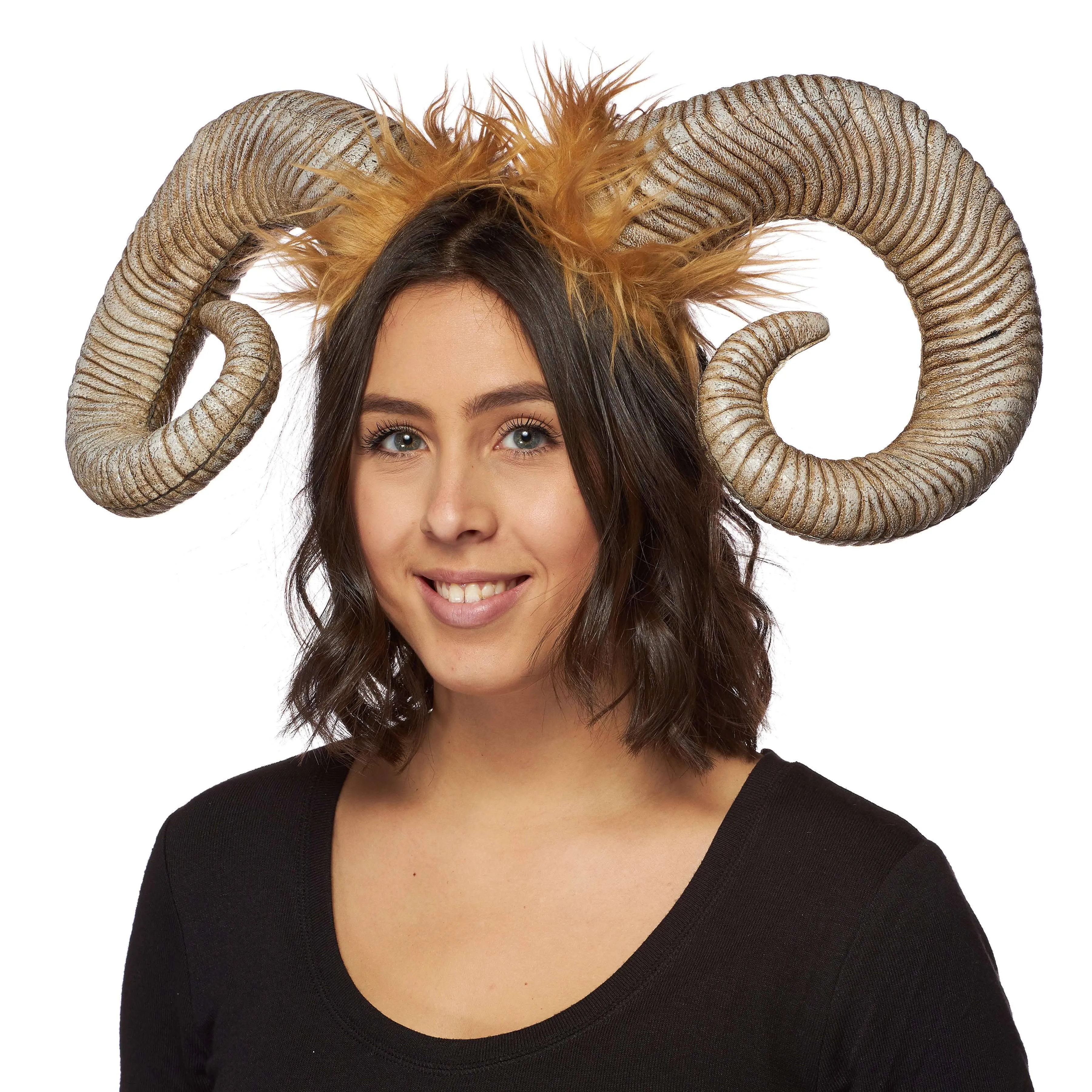 Adult Superlite Furry Ram Horns Brown Unisex Halloween Costume Accessory