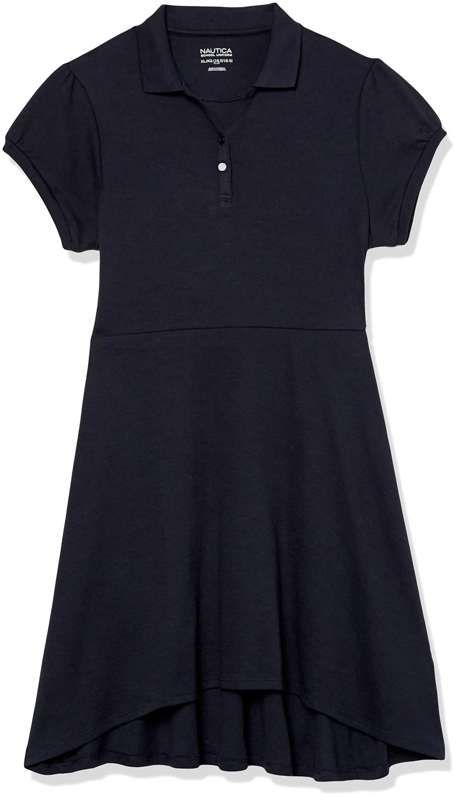 "Nautica Girls' Plus Interlock High-Low Polo Dress"