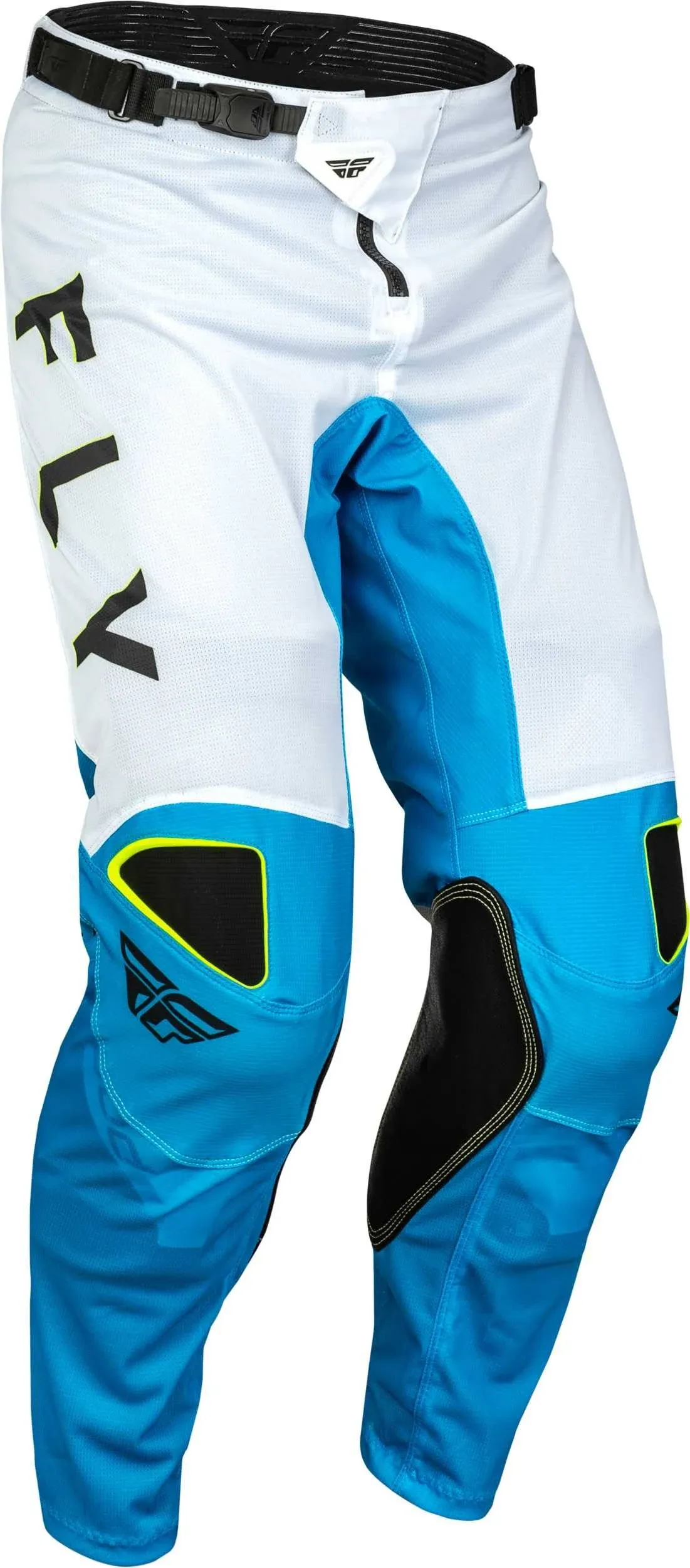 Fly Racing Kinetic Mesh Kore Pants (Blue/White/Hi-Vis Yellow) (34)