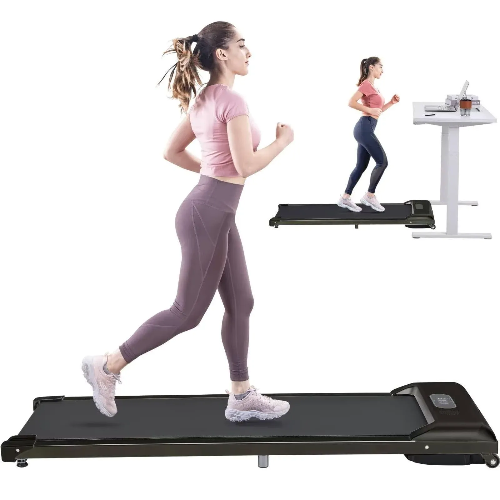 Merax 2 in 1 Under Desk Electric Treadmill Motorized Exercise Machine with ...