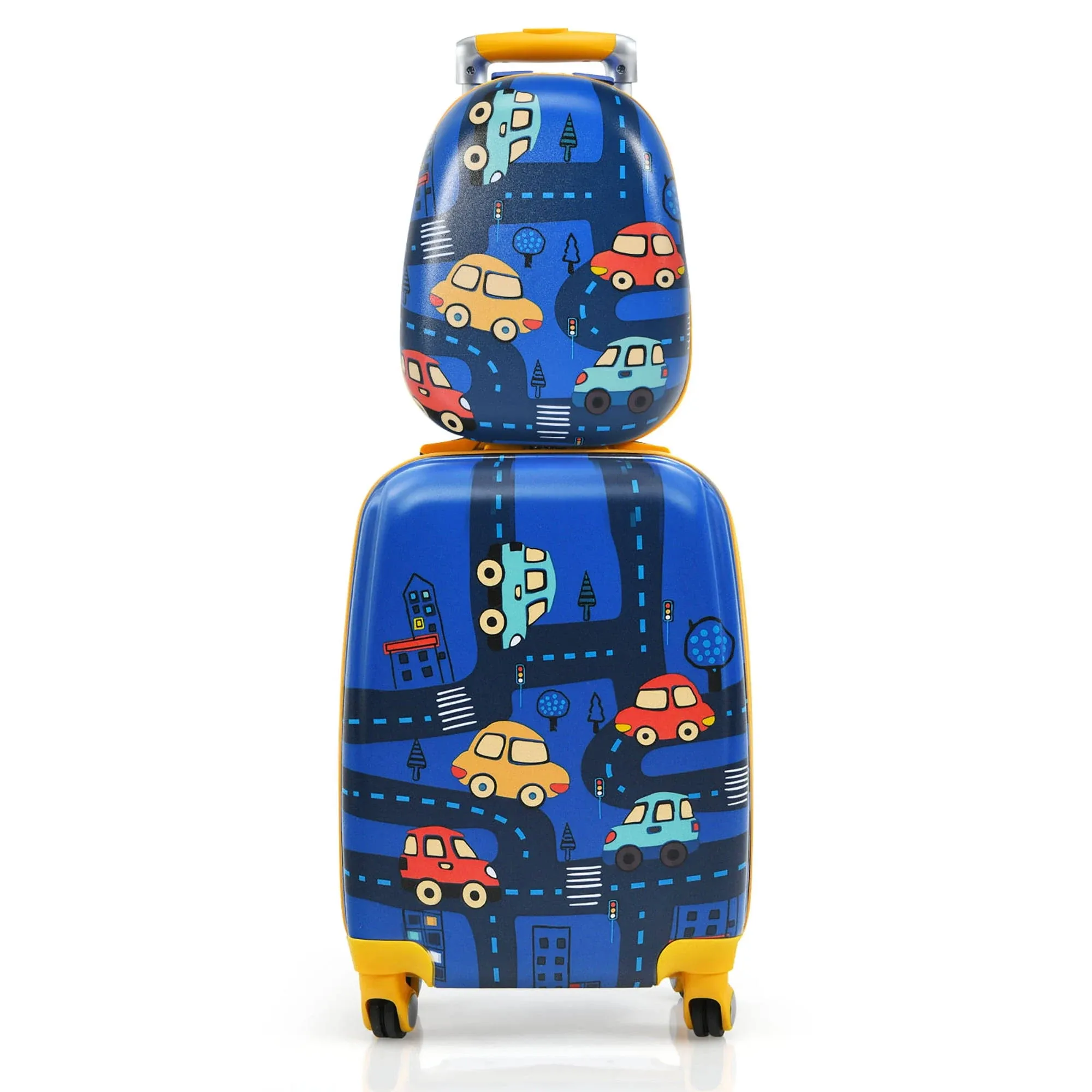 Costway 2 Pieces Kids Luggage Set with Backpack and Suitcase for Travel