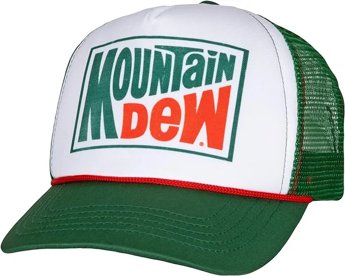 Mountain Dew Soda Men&#x27;s Officially Licensed Classic Logo Foam Trucker Hat Cap