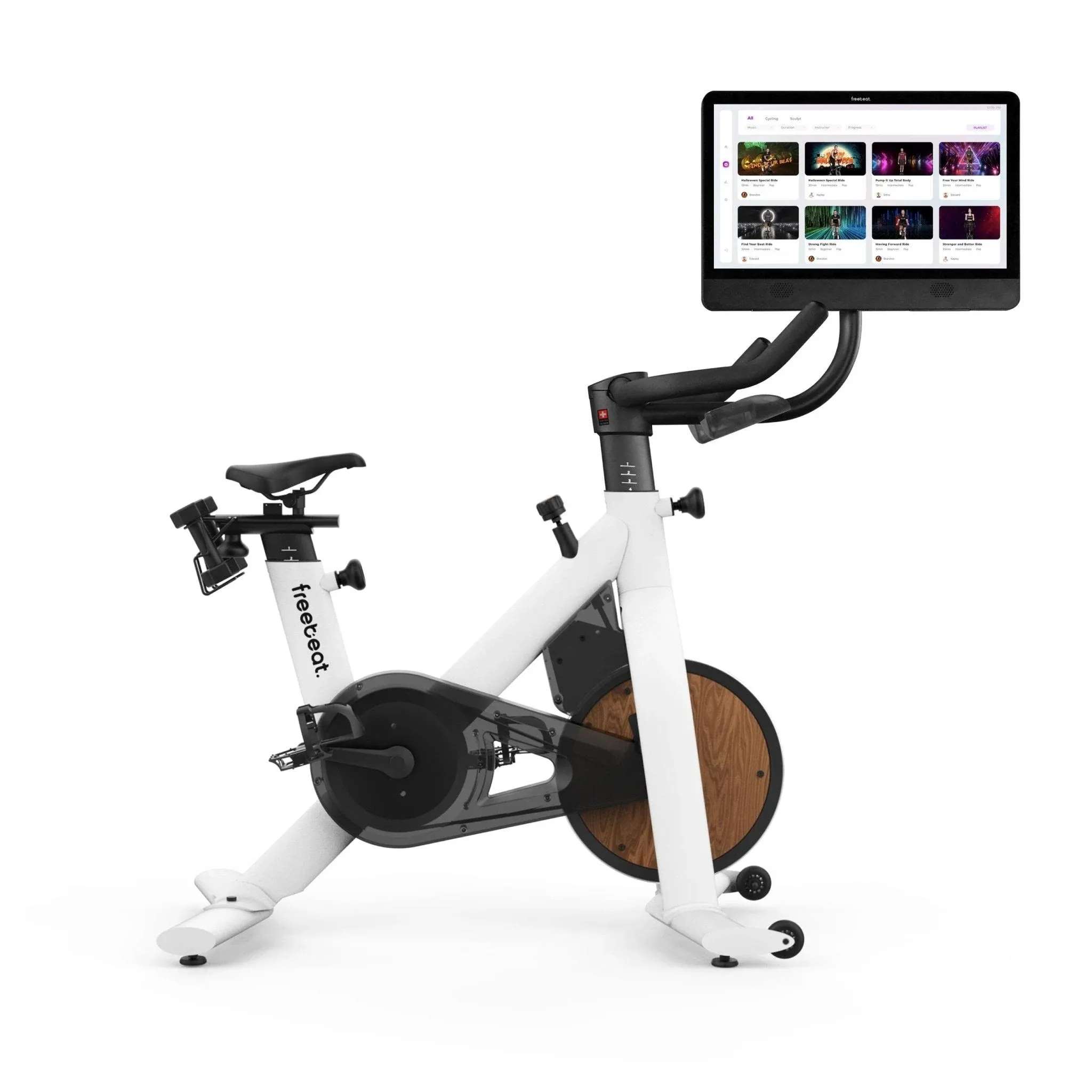 freebeat Beige Lit Bike - Light Commercial With Dumbbells