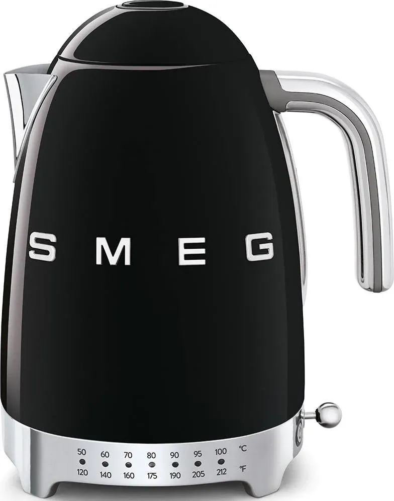 Smeg Black Stainless Steel 50's Retro Variable Temperature Kettle