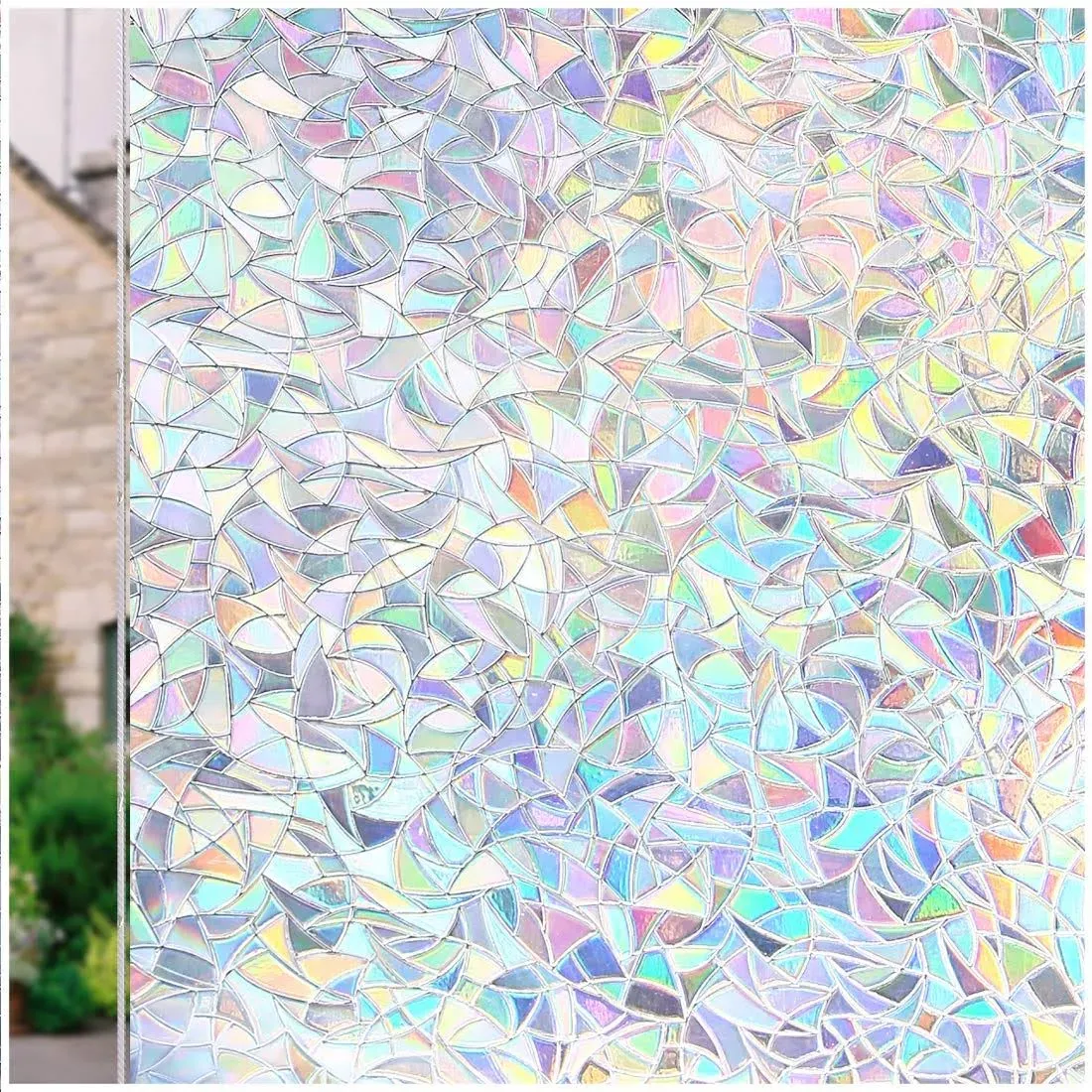 Window Privacy Film 17&#034;x78&#034;, Rainbow Window Film Decorative Window Film Heat ...