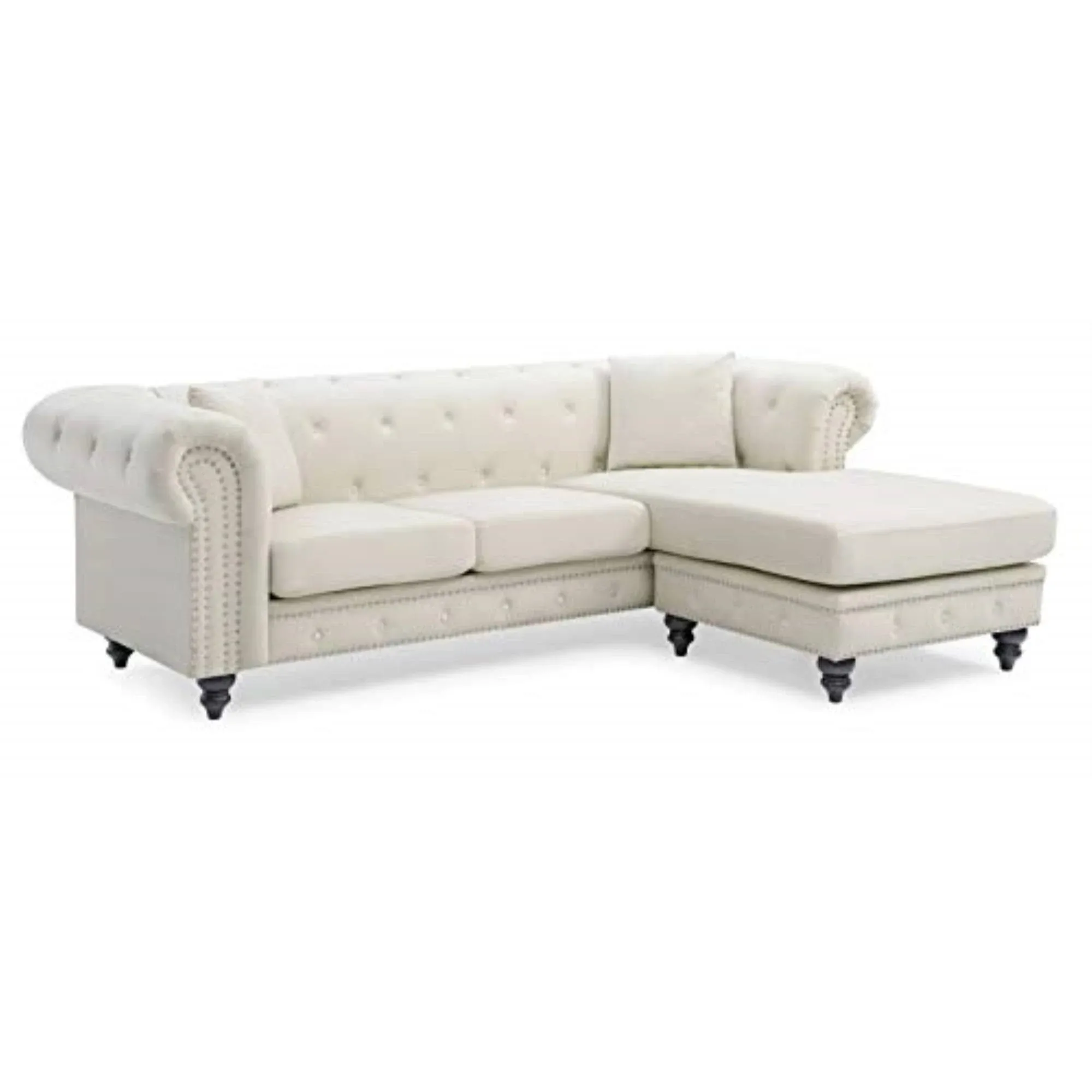 Glory Furniture Nola Sofa Chaise, Pink