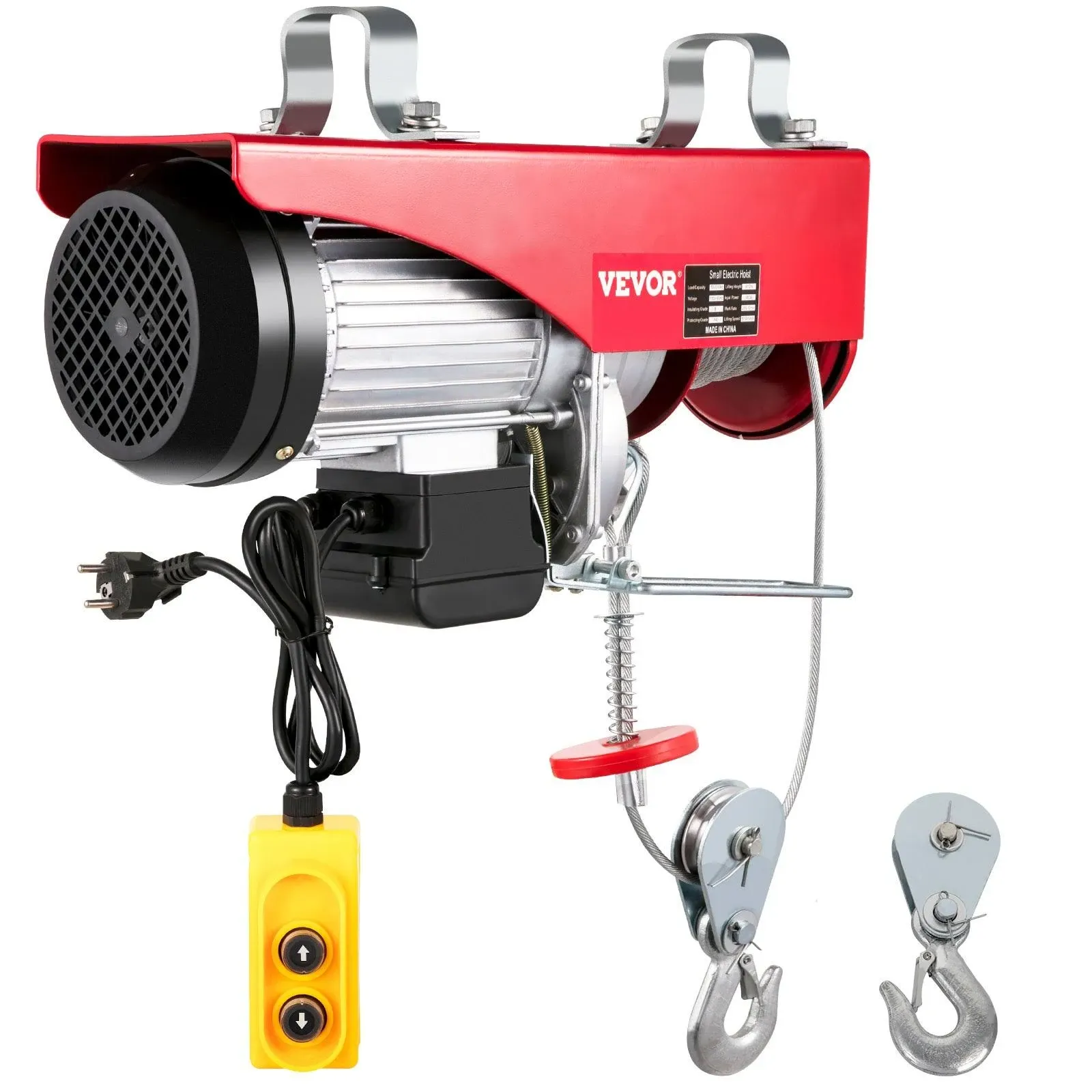 VEVORbrand Lift Electric Hoist 1760lbs Electric Hoist 110v Remote Control Electric Winch Overhead Crane Lift Electric Wire Hoist for Factories Warehouses Construction Building Goods Lifting