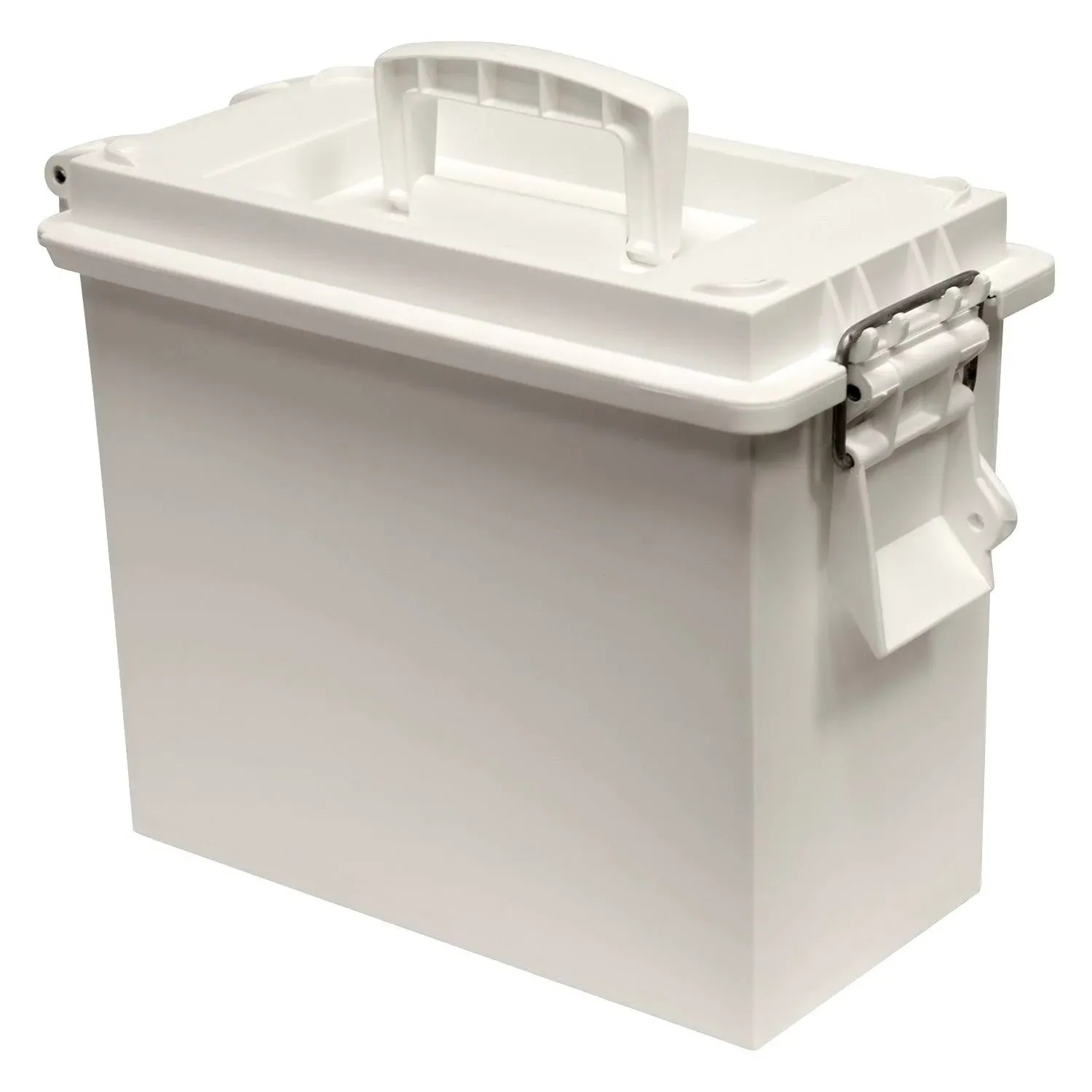 Wise 15&#034; L x 7.75&#034; W x 11.5&#034; H White Tall Dry Box w Lift-Out Carry Tray