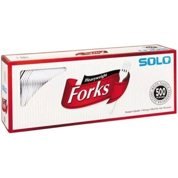 Solo Plastic Fork White 500ct