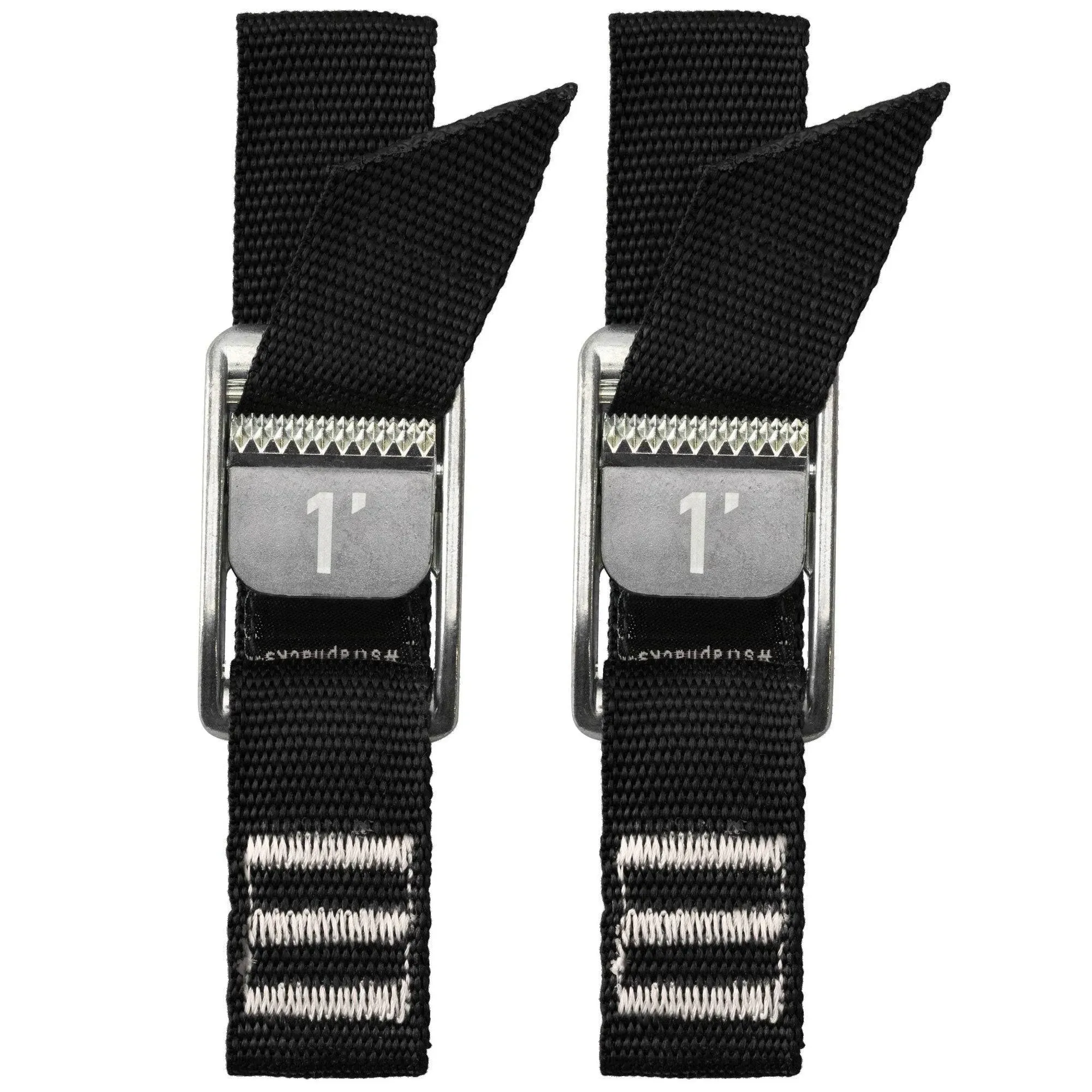 NRS 1" HD Tie-Down Straps - Stealth Black - 2' Pair