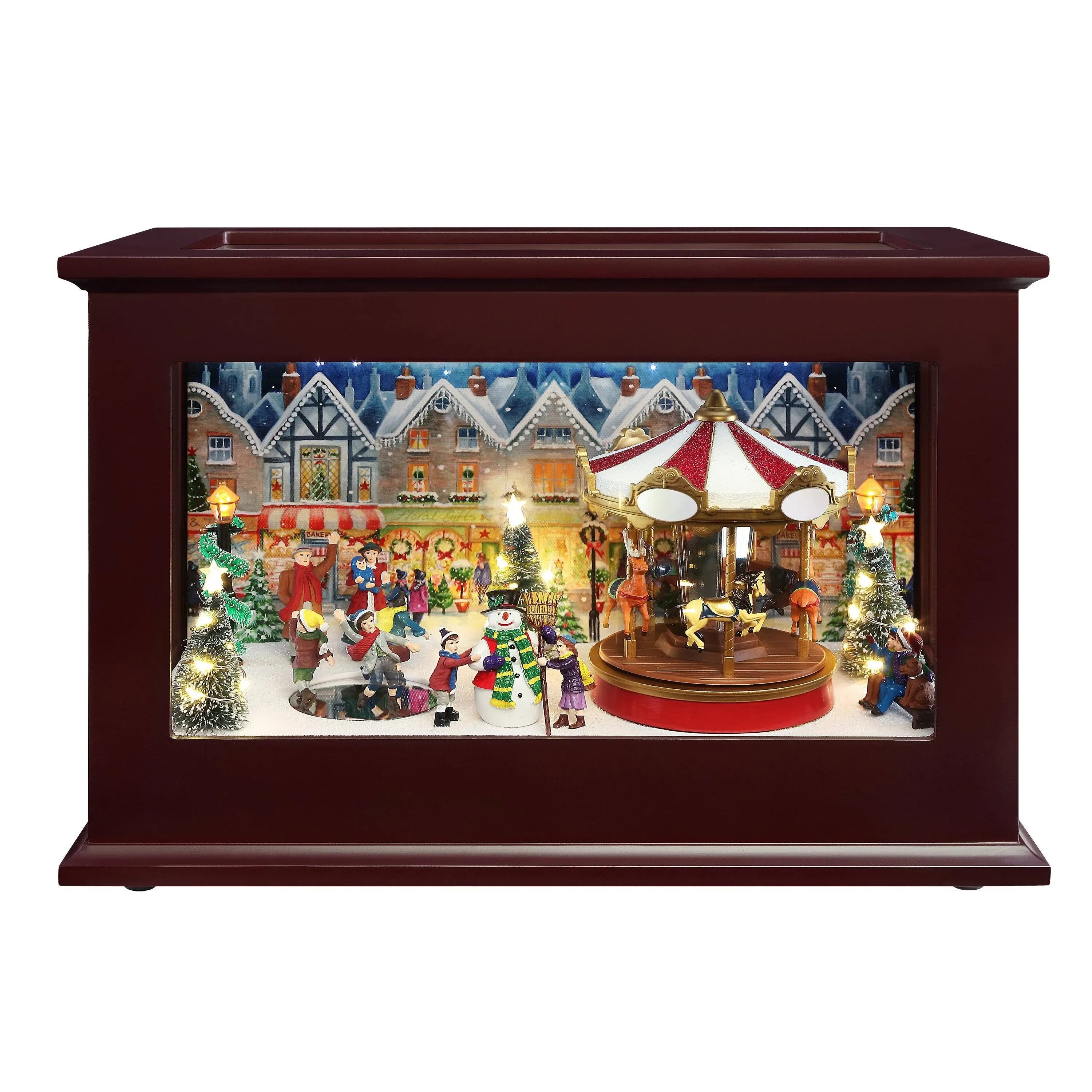 Mr. Christmas Heirloom Music Box Christmas Décor,Wood, Brown