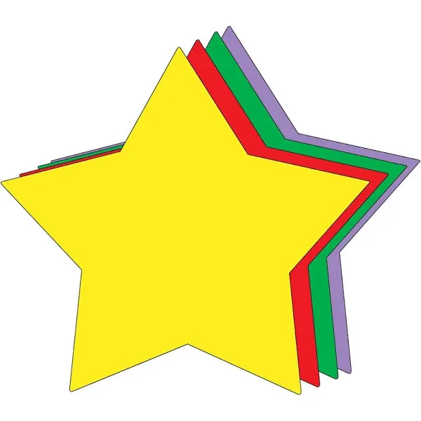 Star Assorted Color Super Cut-Outs- 8” x 8”