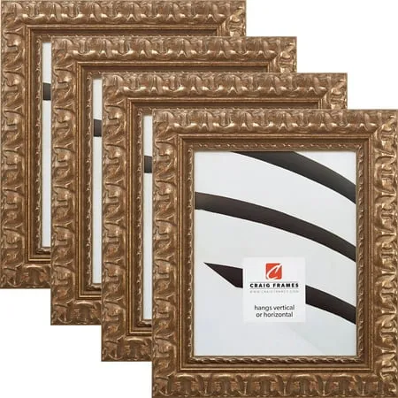 Craig Frames Bravado Ornate Antique Bronze Picture Frame Set of 4