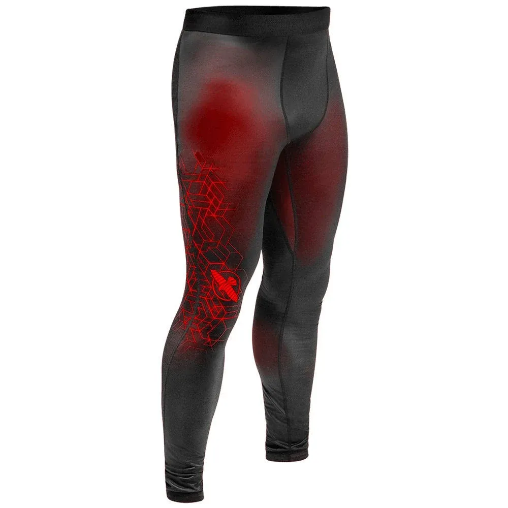 Hayabusa Geo Jiu Jitsu Compression Spats - Red, Small, Adult unisex