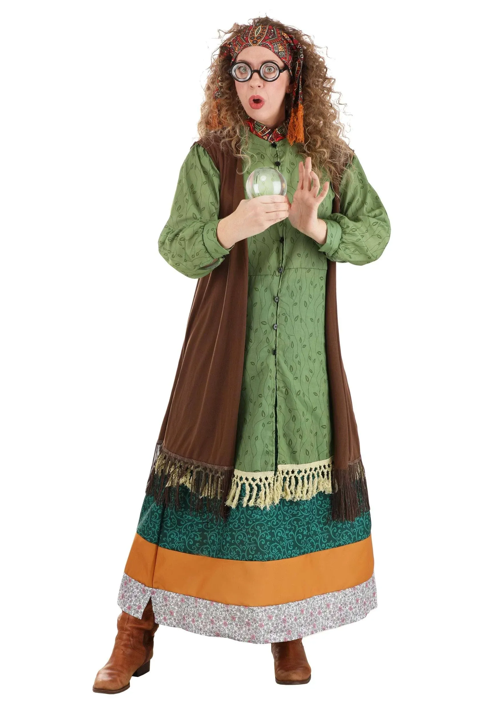 Harry Potter Deluxe Adult Professor Trelawney Costume | Adult | Womens | Green/Brown/Orange | S | Jerry Leigh