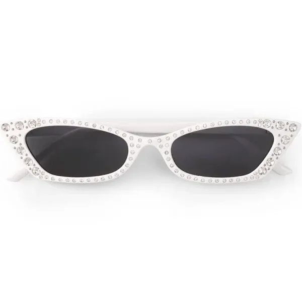 White Baddie Shades - bedazzled sunglasses