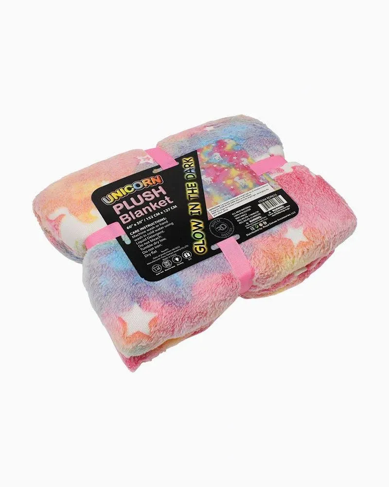 Royal Deluxe Glow in The Dark Unicorn Plush Blanket