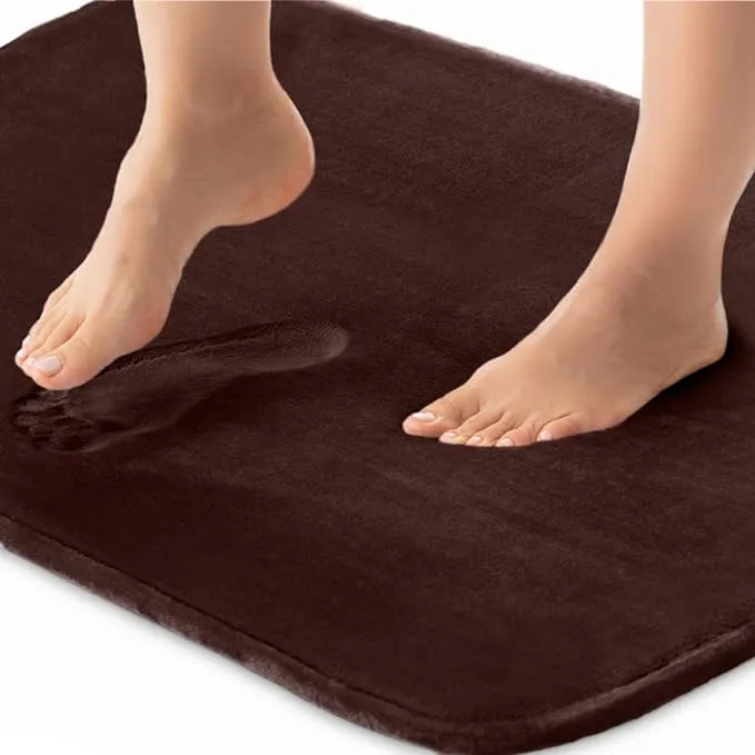 Gorilla Grip Original Thick Memory Foam Bath Rug Toilet Lid Seat Cover, 19.5' x 18.5' size, Machine Washable, Soft Plush Fabric Covers, Fits Most Size