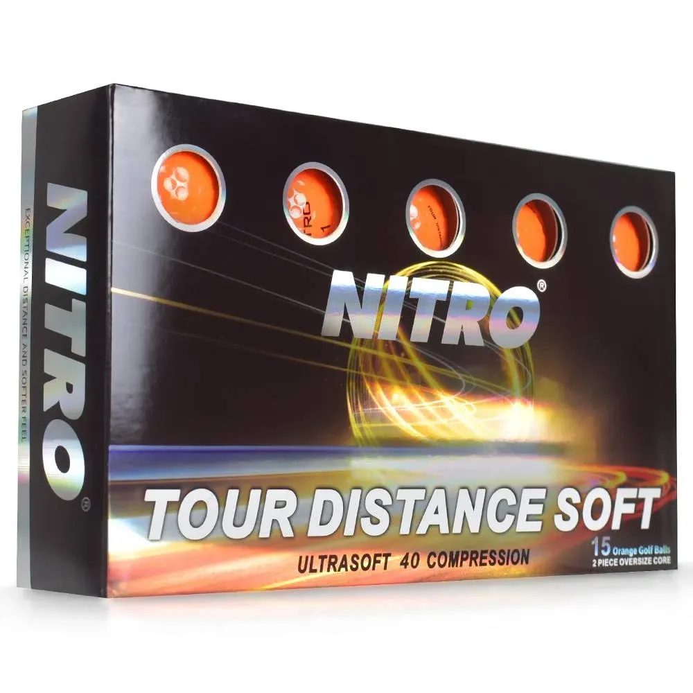 Nitro Tour Distance Soft 15 Pack - Orange Golf Balls