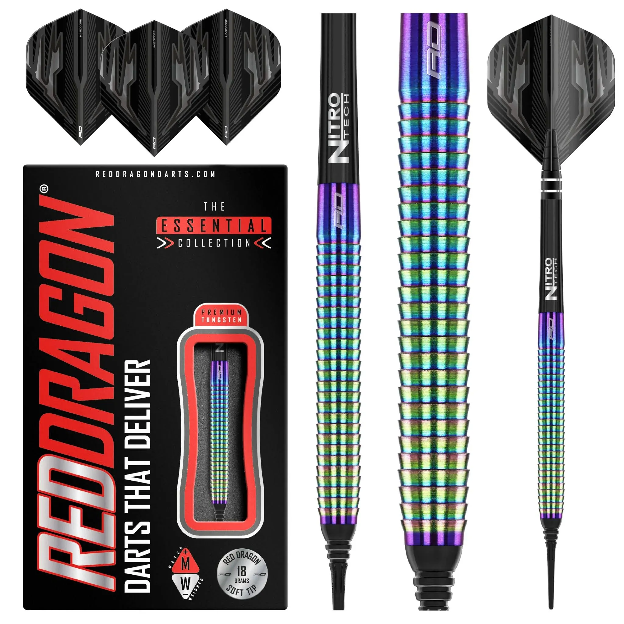 Red Dragon Razor Edge Spectron 18 Gram Softip Tungsten Darts Set