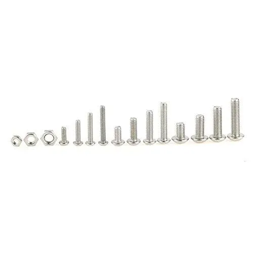 Hilitchi 460-Piece M3 M4 M5 Stainless Steel Button Head Hex Socket Head Cap Bolts Screws Nuts Assortment Kit