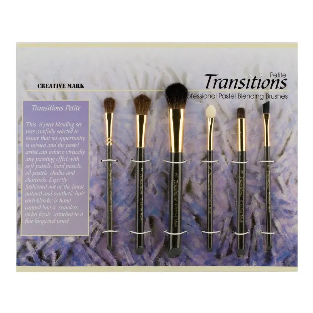 Creative Mark Professional Artist Petite Transitions Pastel, Chalk and Charcoal Pastellist Blender Brush - Small Set of 6