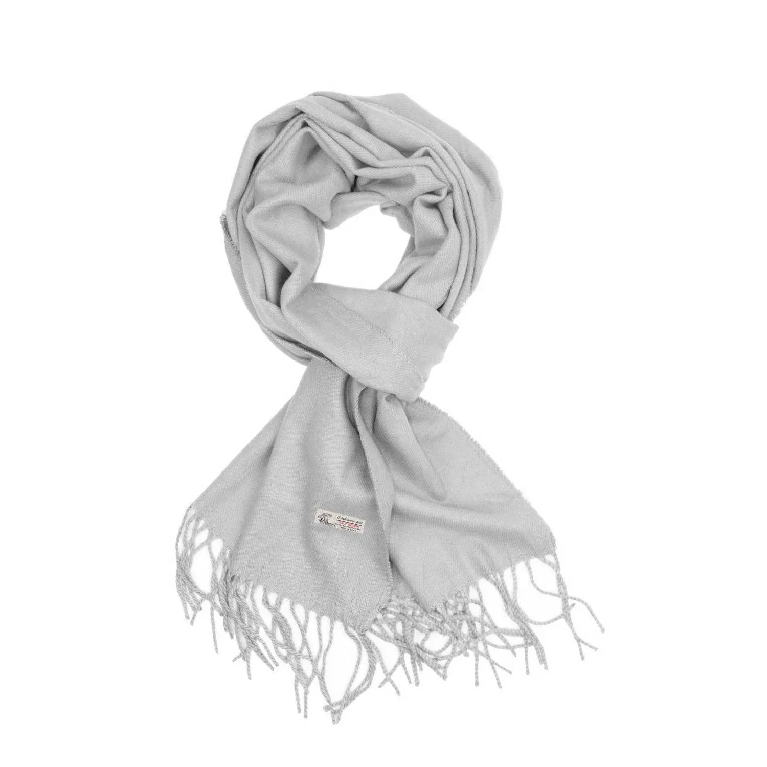 Unisex Gray Scarves Solid Plain Cashmere Feel Classic Super Soft Luxurious for Winter