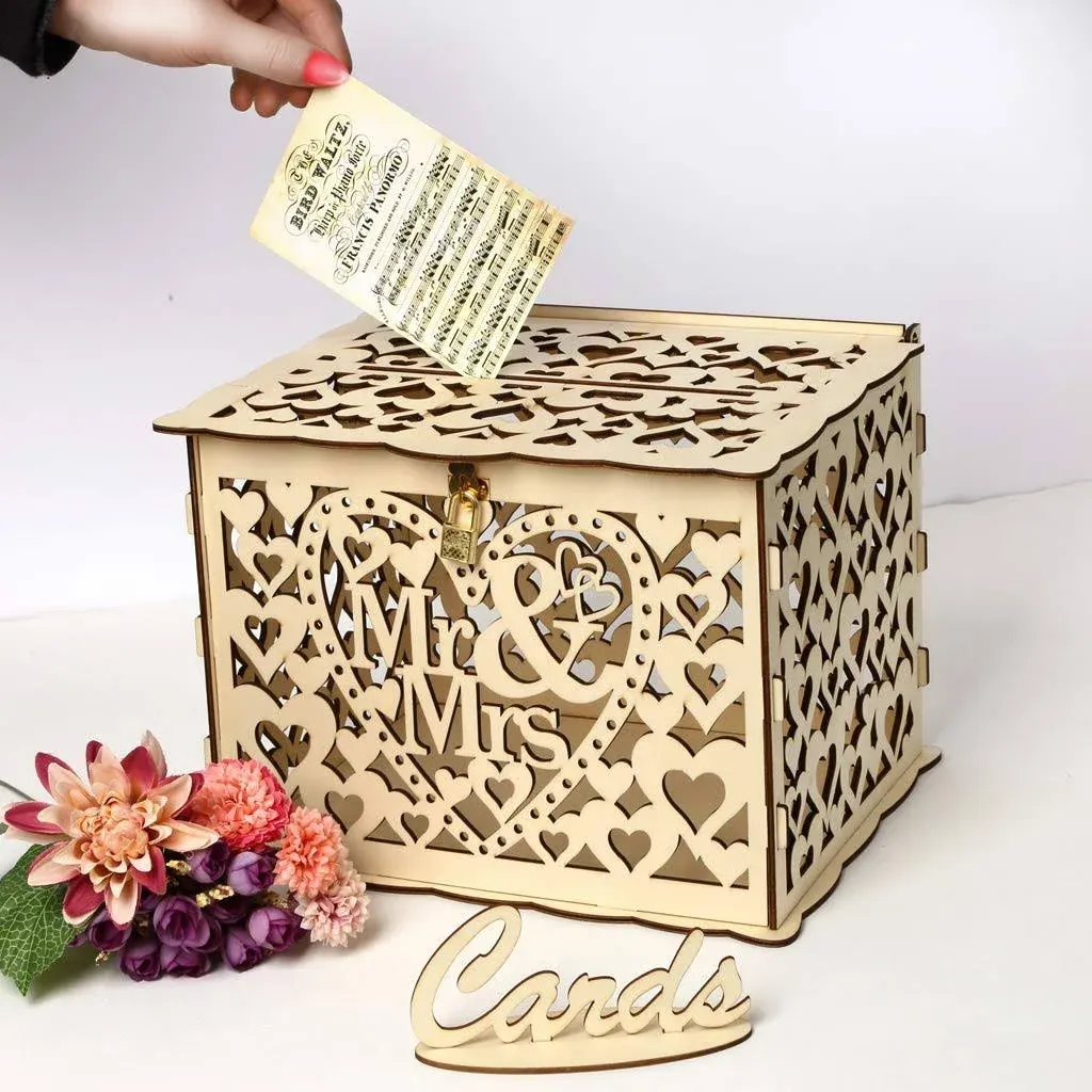 Wooden Cardbox For Wedding Boxes With Deer, Bird, And Flower Pattern For DIY Events And Business Cards   230608 From Dao10, $9.32 | DHgate.Com