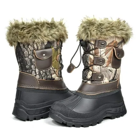 DREAM PAIRS Boys Girls Insulated Waterproof Winter Snow Boots