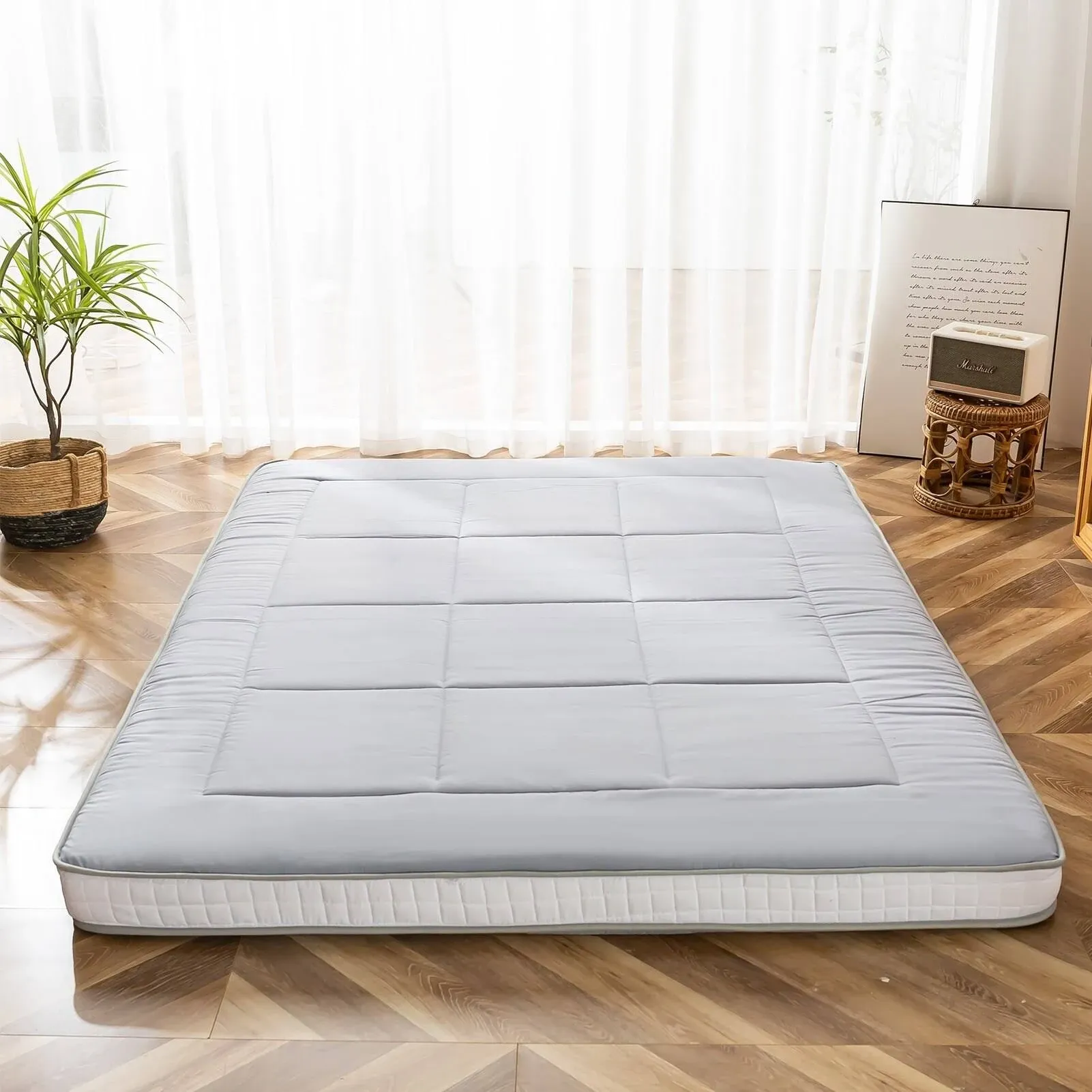 Cosmogo Futon Mattress, Padded Japanese Floor Mattress Quilted Bed Mattress ...