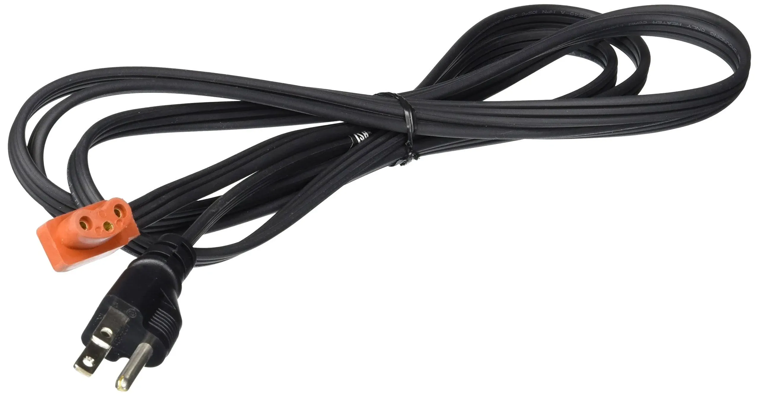 "Replacement Cord - 120V, Silicone Peanut Shaped Heater Terminal Parallel To Cord, 7.5' 2.3M"