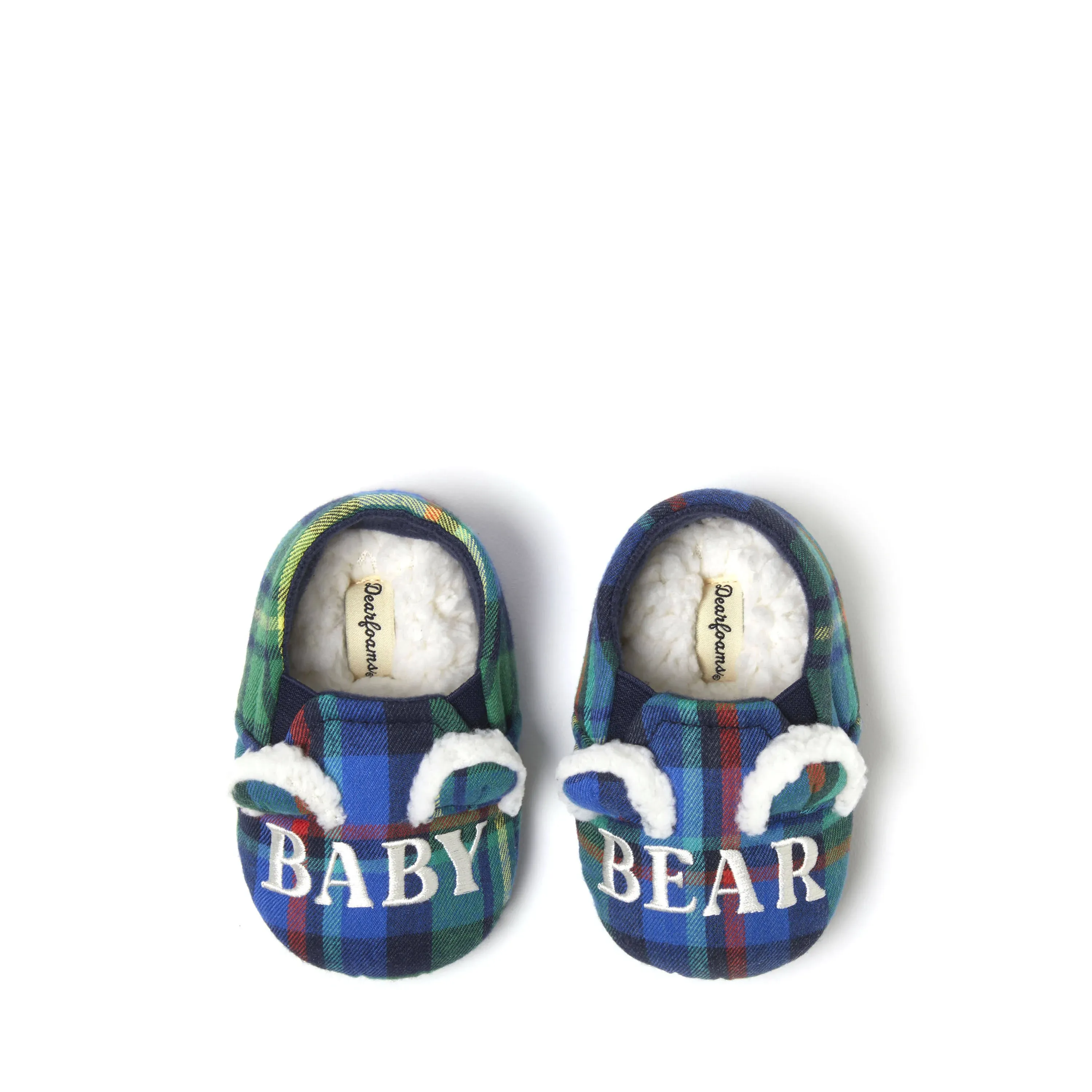 Dearfoams Baby Bear Plaid Closed Back