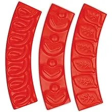 Talisman Designs Pie Crust Pastry Stamps and Embossers, Set of 3, Red