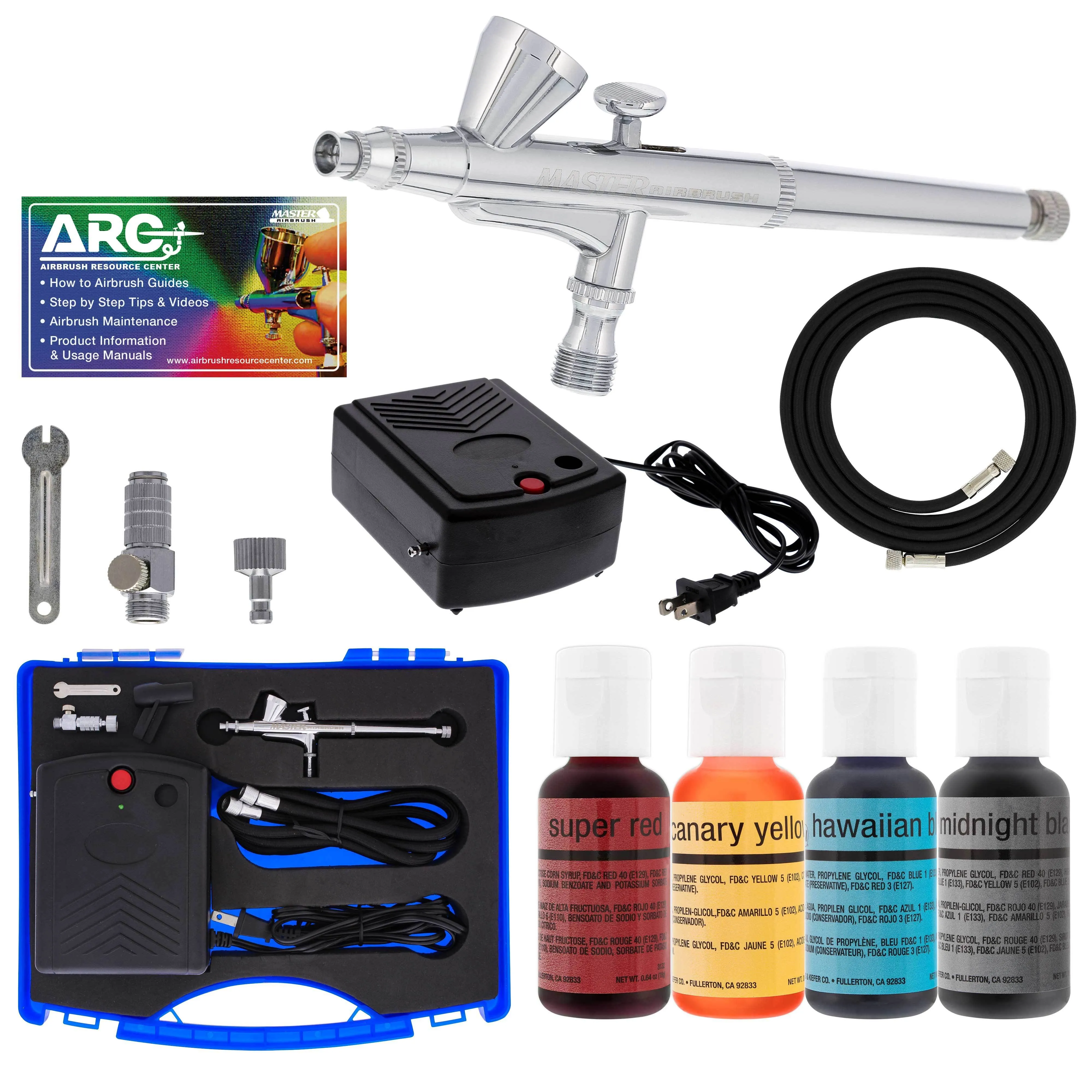 Complete Cake Decorating G34 Airbrush System Kit w-Food Color Set Compressor