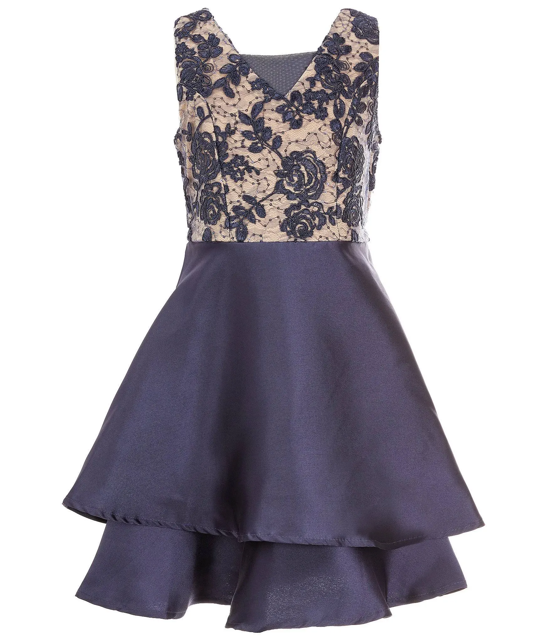 Speechless Girls' Sleeveless Lace and Chiffon Party Dress