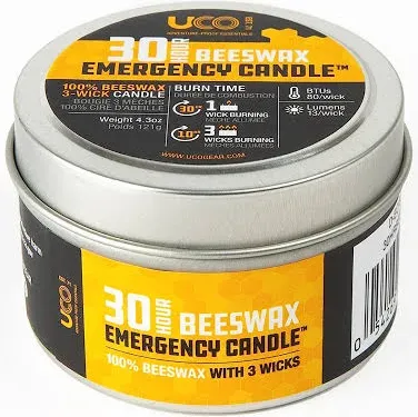 UCO Emergency Candle, Beeswax, 30 Hour