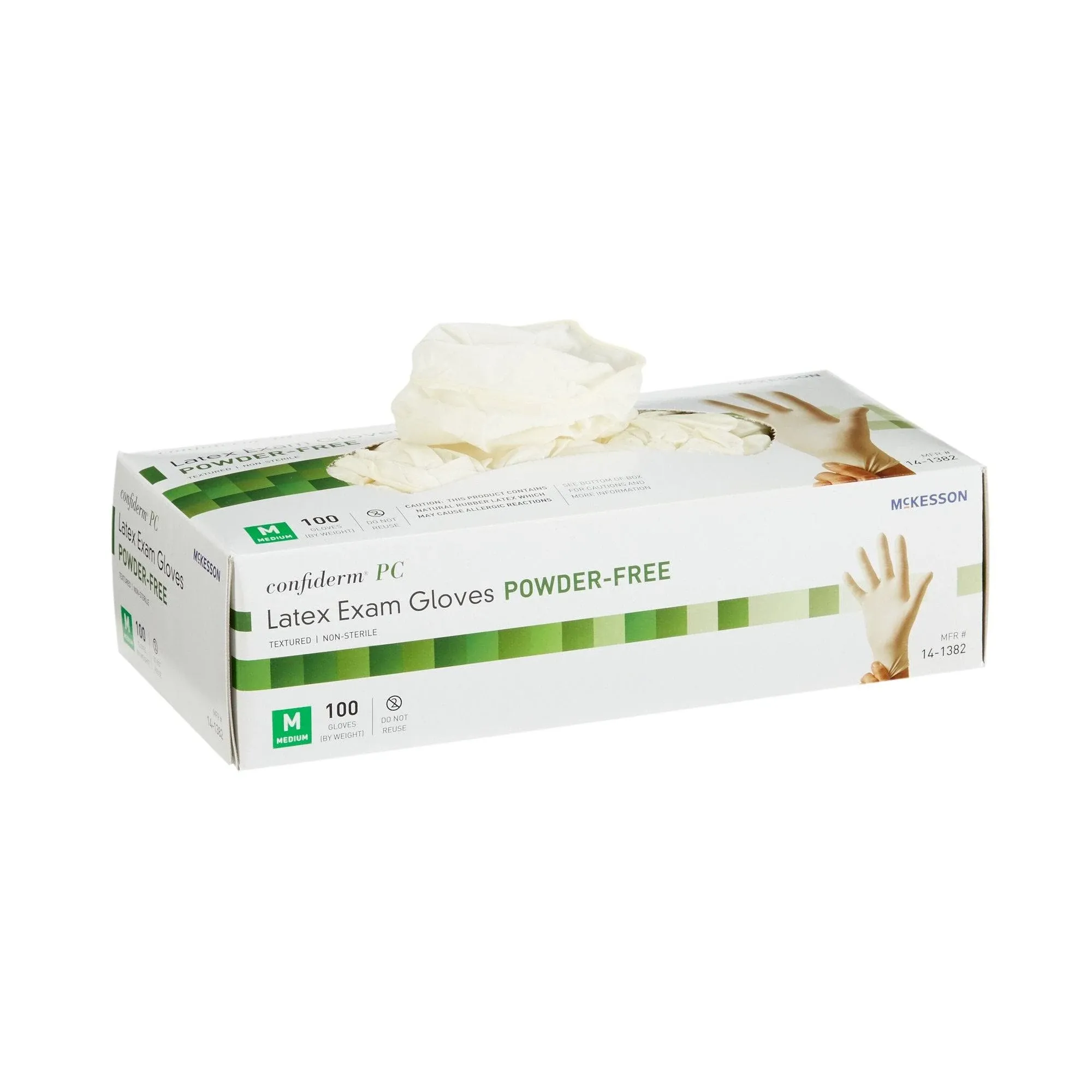 McKesson Confiderm Latex Exam Glove, Medium, Ivory - Box/100