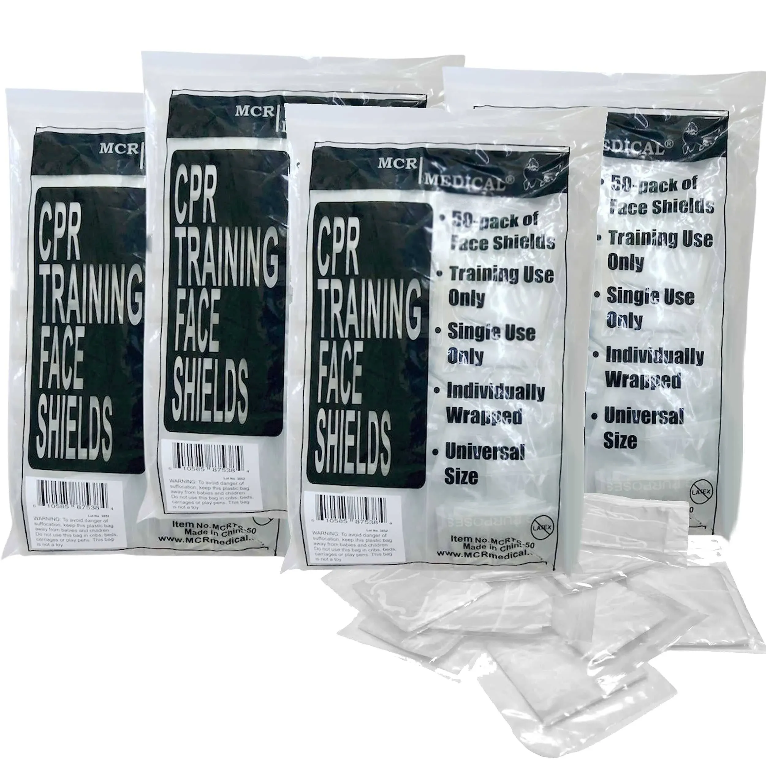 MCR Medical Pack of 200 CPR Training Shields