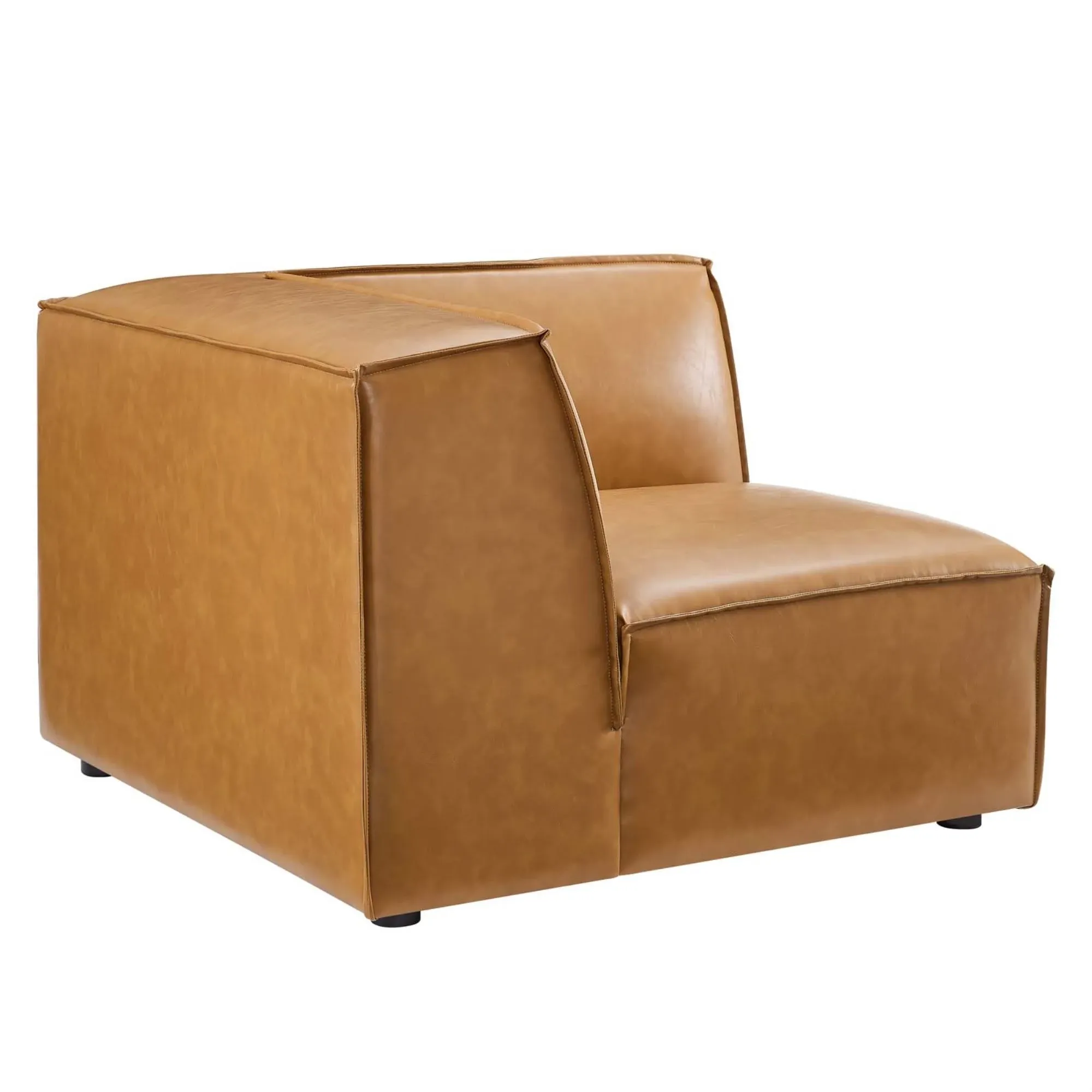 Modway EEI-4494-TAN Restore Vegan Leather Sectional Sofa Corner Chair - Tan