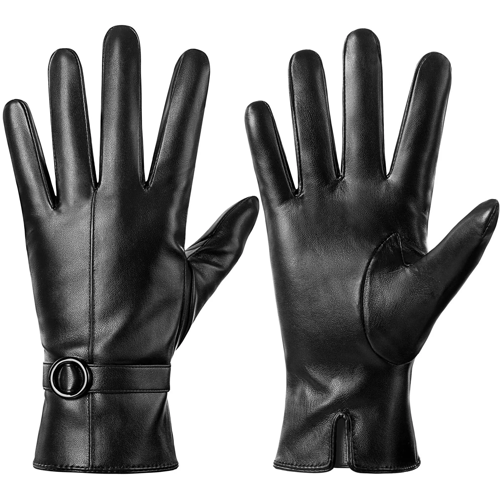 Womens Winter Leather Gloves Touchscreen Texting Warm Driving Lambskin Gloves