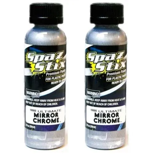 Spaz Stix 2 Pack Ultimate Mirror Chrome Airbrush Paint 2oz