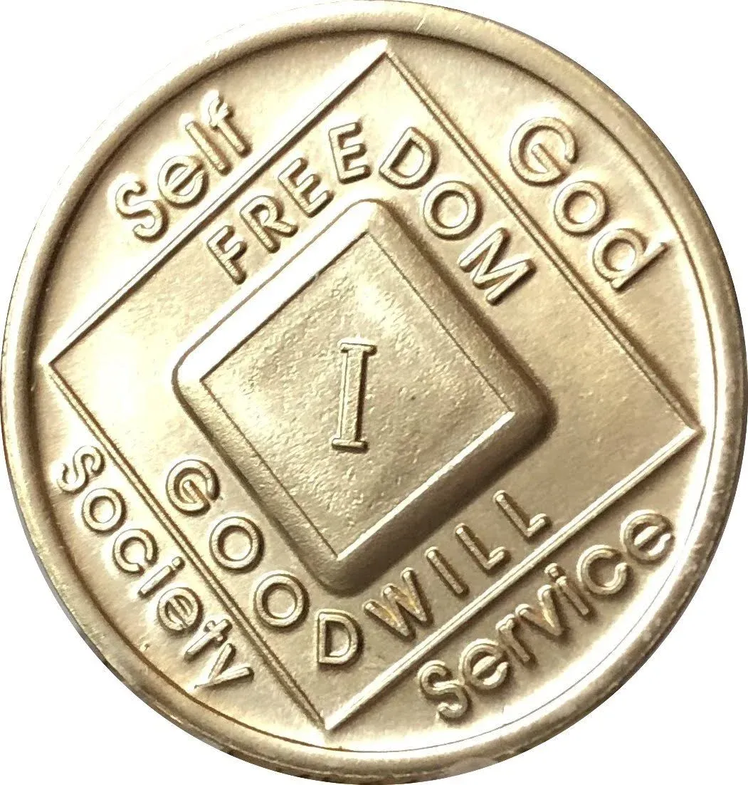 1 Year NA Medallion Bronze Narcotics Anonymous Clean Time Chip