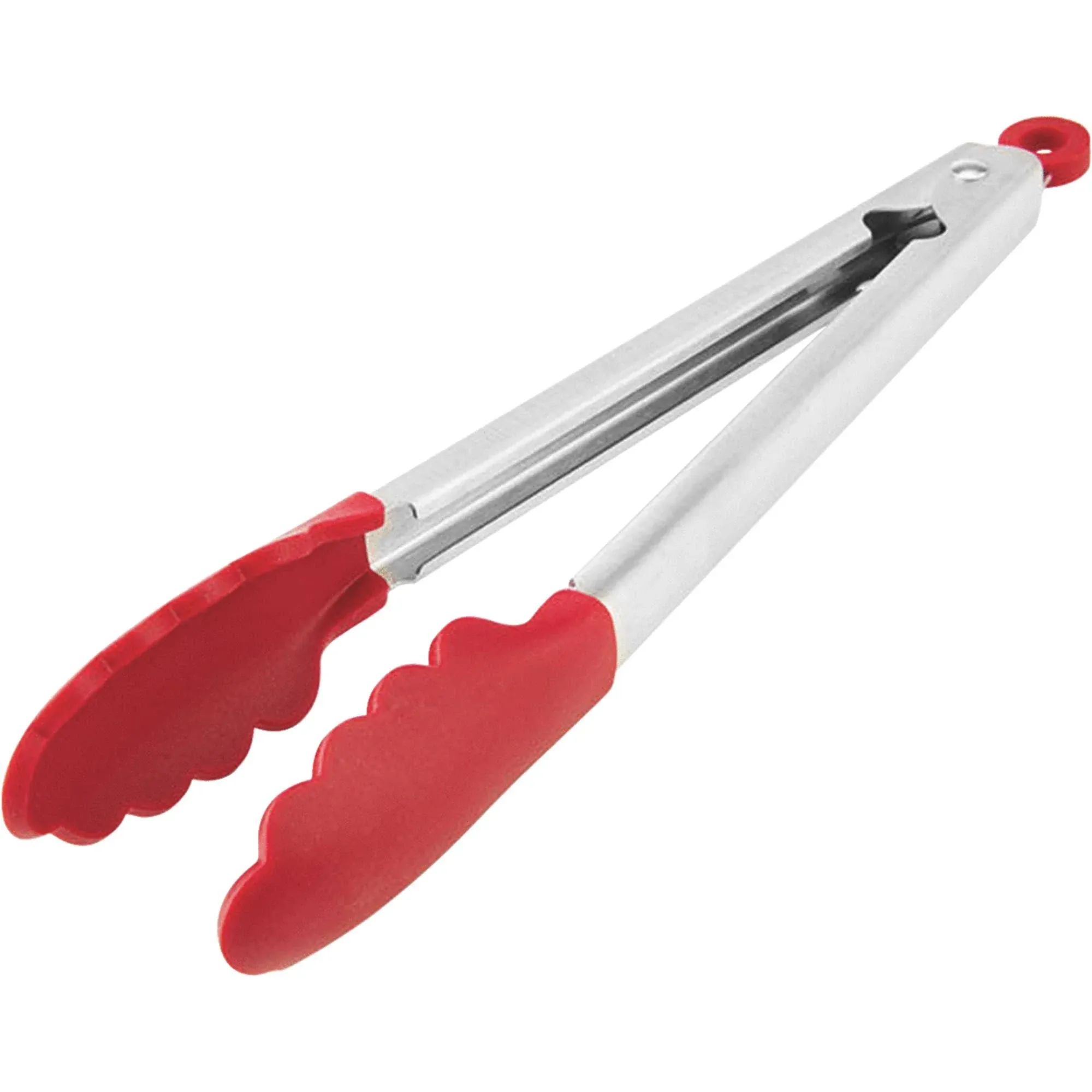 NEW KITCHENAID SILICONE TIPPED TONGS STAINLESS STEEL RED