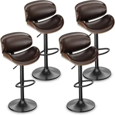 Bar Stools Adjustable Swivel Barstools Counter Stools with Back