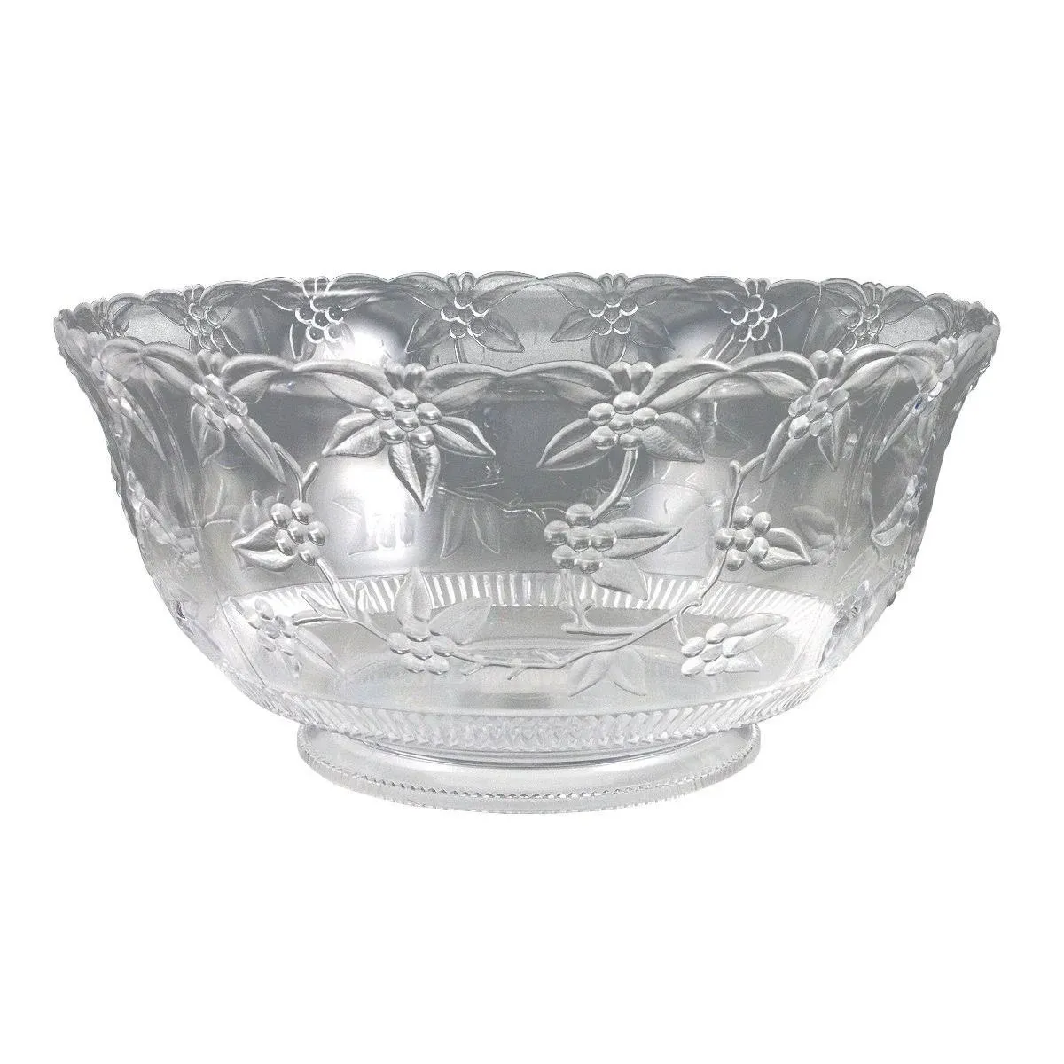 Crystalware Clear Plastic Large Punch Bowl (12 qt.) 1 Pc. - Classic Design, Perfect Party Essential for Entertaining, Holidays & Celebrations