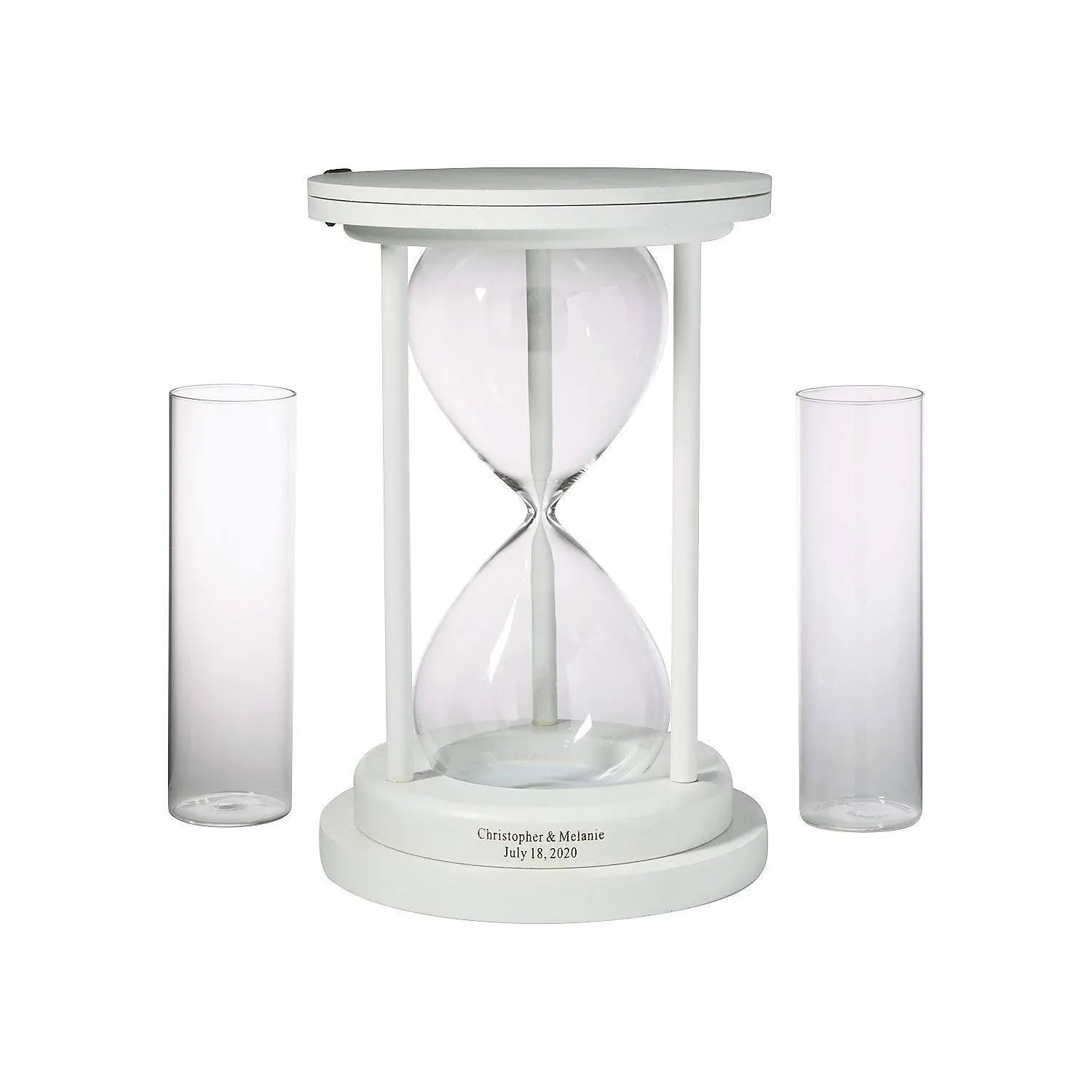 Fun Express Hour Glass, Symbolize Your Timeless Love, Unique Wedding Hourglass Timer 60 Minutes Cylinder Set, 3 Pcs Personalized White Unity Sand Hourglass SetFun Express Hour Glass, Symbolize Your Timeless Lo…