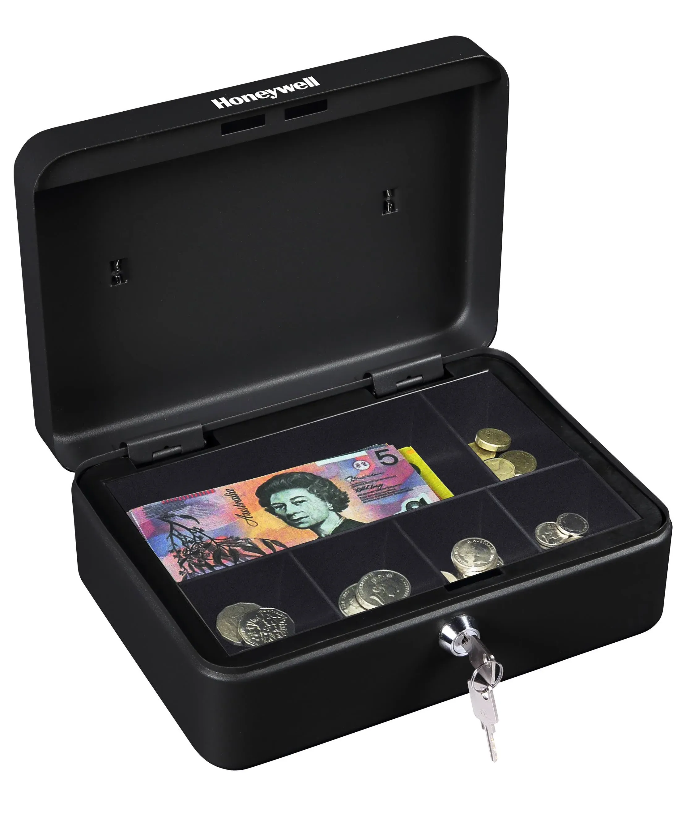 Honeywell, Standard Steel Cash Box, Black, 6112