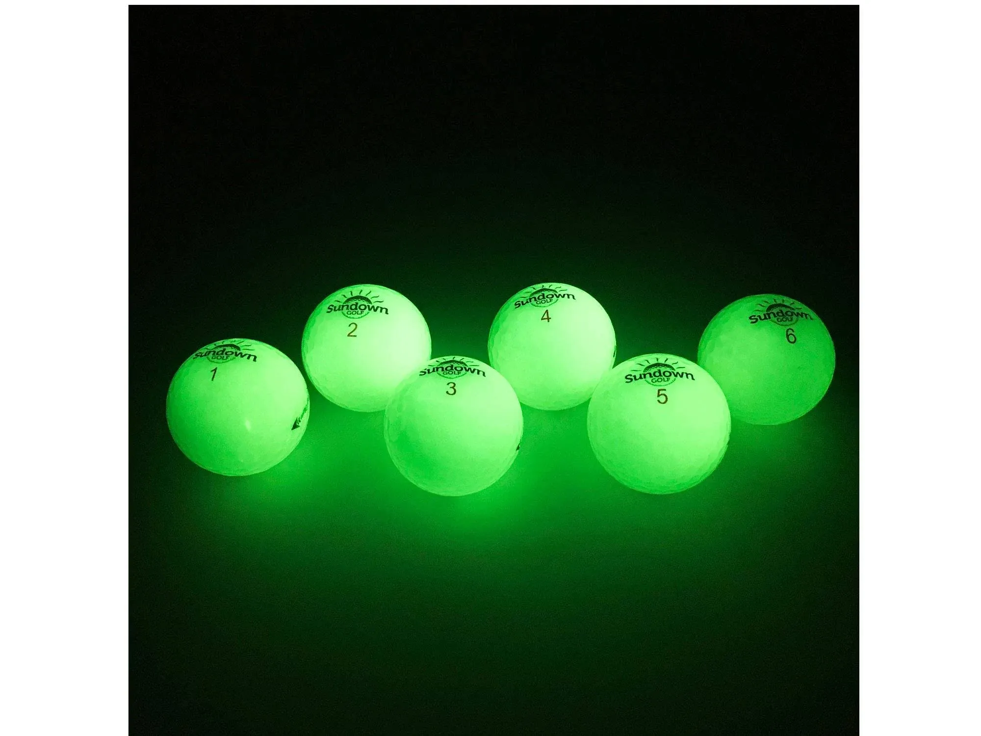 Glow in The Dark Golf Balls - 6 Pack with 2 UV Flashlights, Plays Like A Standard Ball