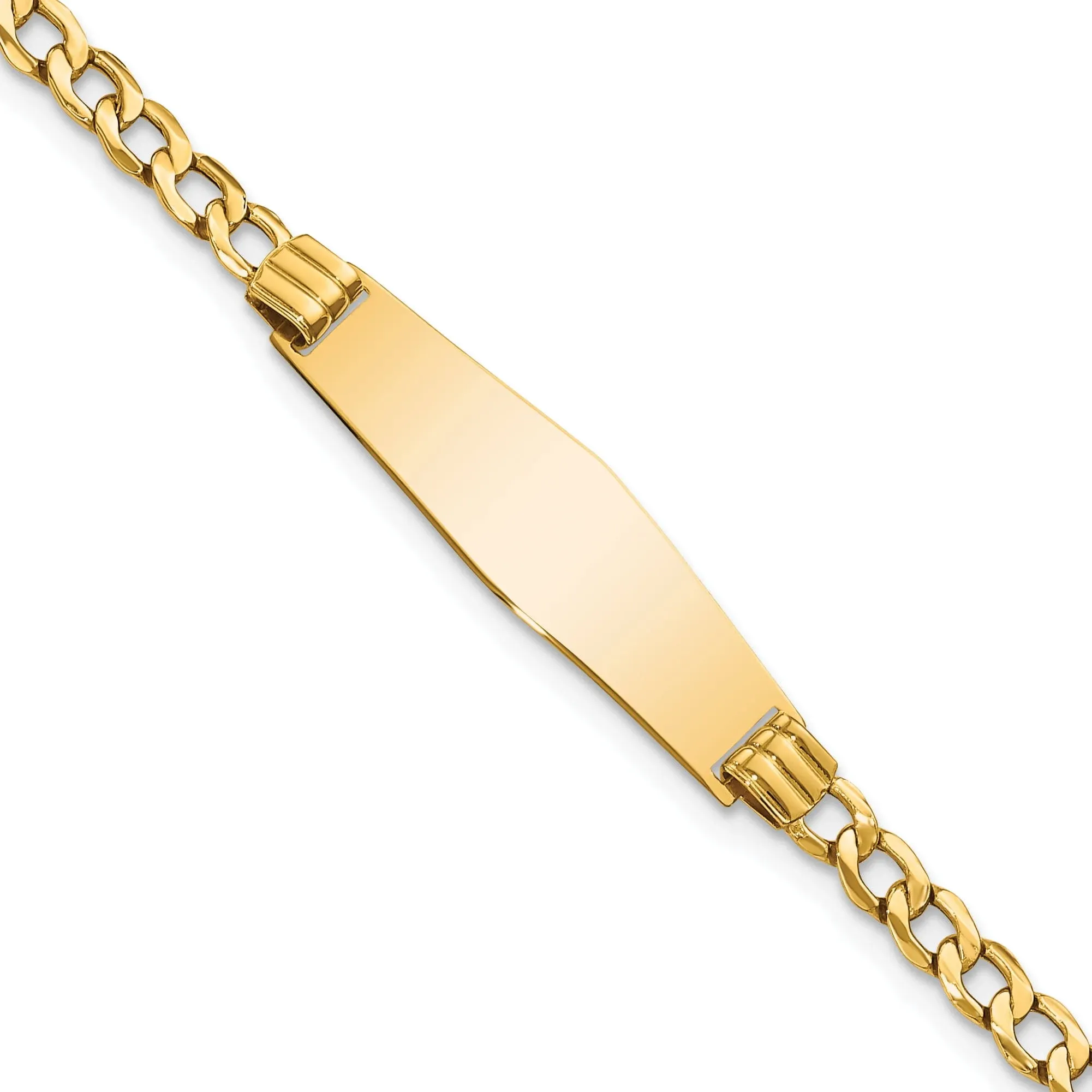 7" 14k Yellow Gold Soft Diamond-Shape ID Bracelet DCID106C-7